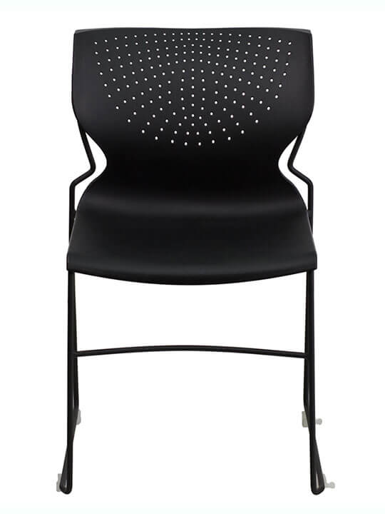black plastic chair