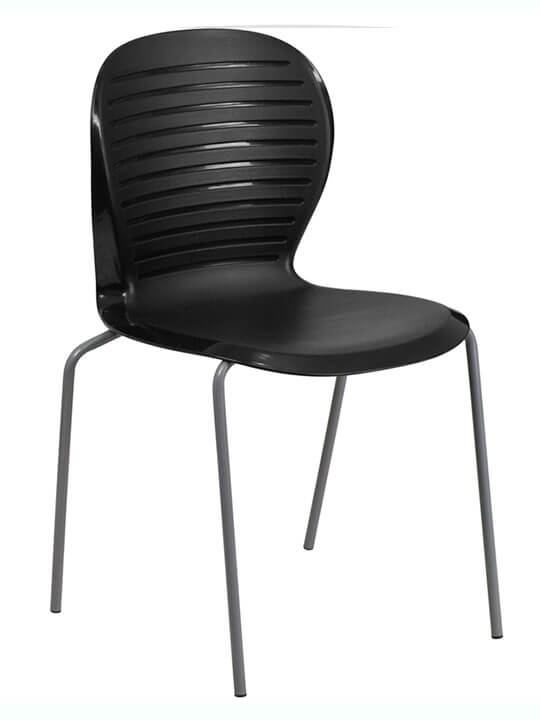 black plastic chair