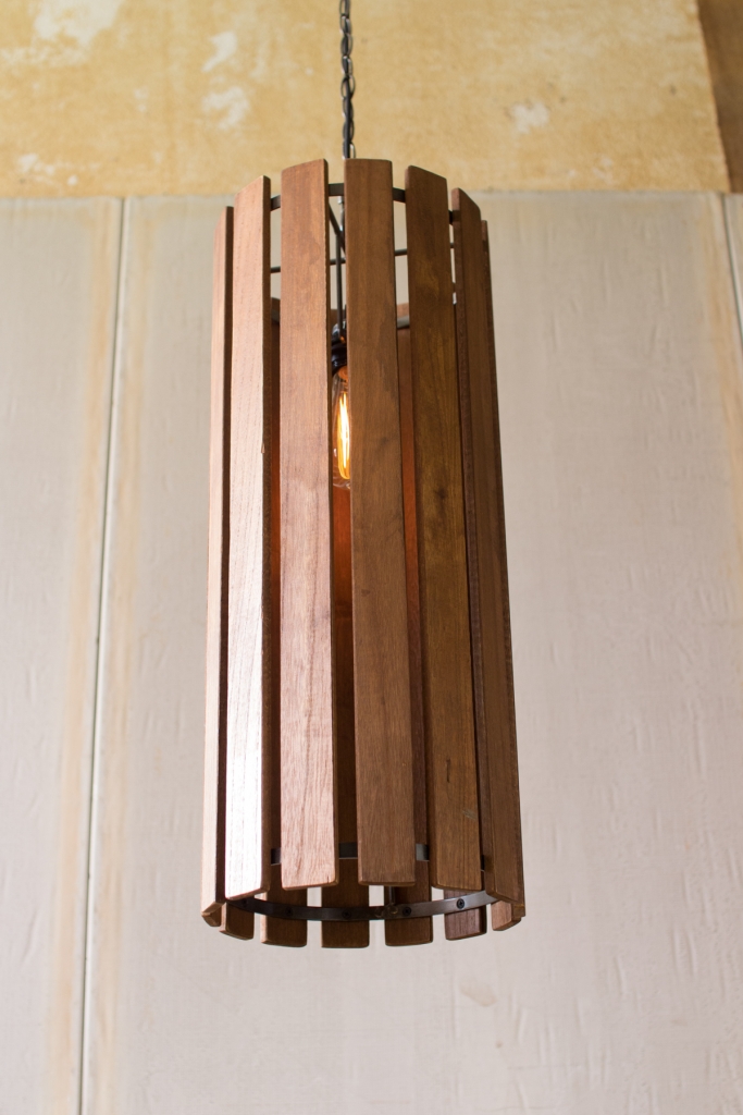 Wood Slat Pendant Light