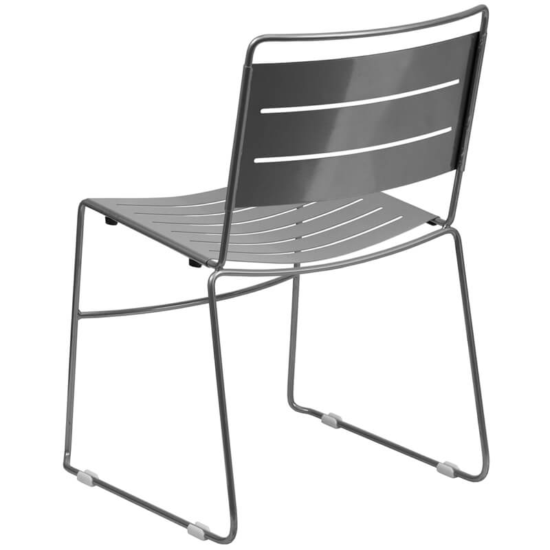 metal line chair silver