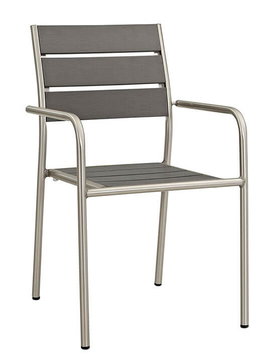 Modern Outdoor Aluminum Wood Chair
