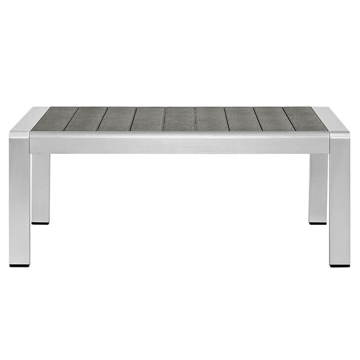 Modern Outdoor Aluminum Wood Coffee Table 2