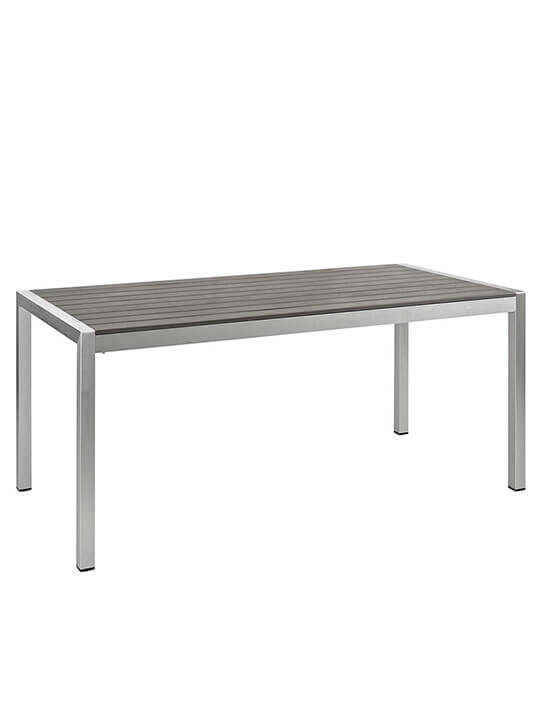 Modern Outdoor Aluminum Wood Dining Table