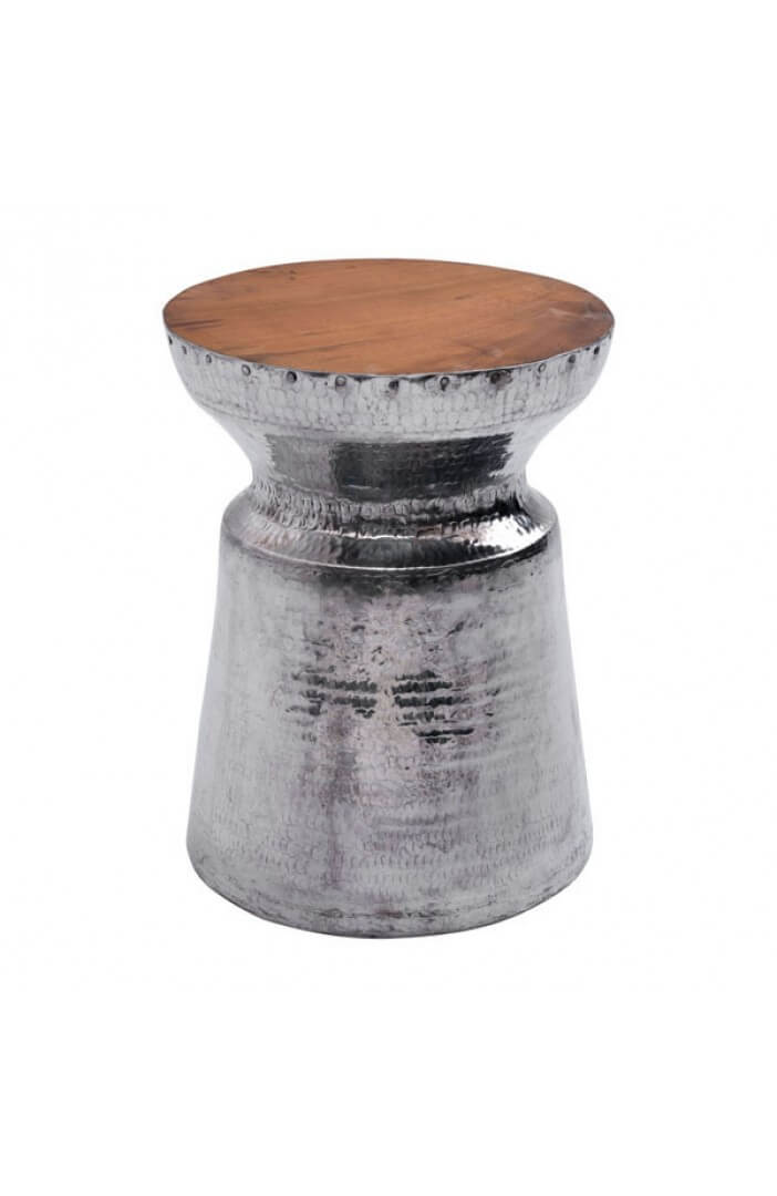 chrome wood stool 2