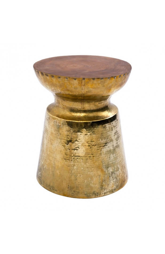 gold wood stool