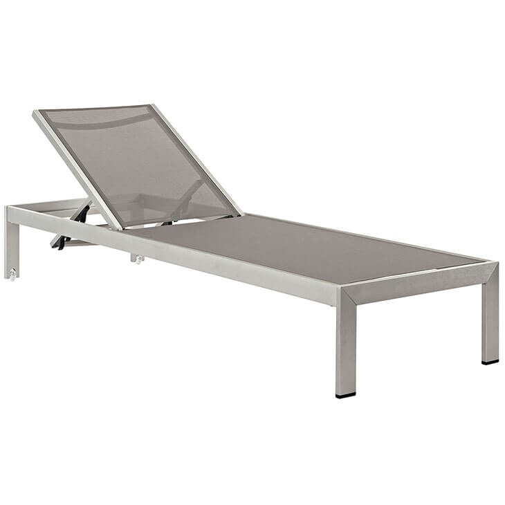 modern outdoor aluminum chaise lounge grey