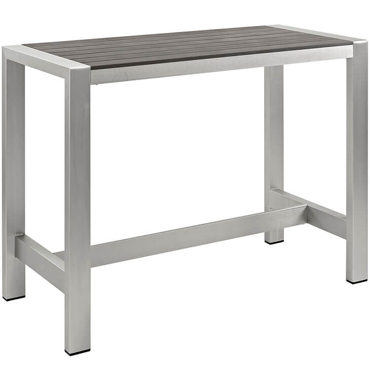 modern outdoor aluminum wood large bar table
