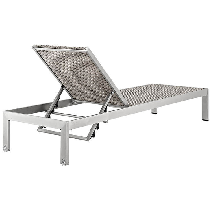 rattan modern outdoor aluminum chaise lounge