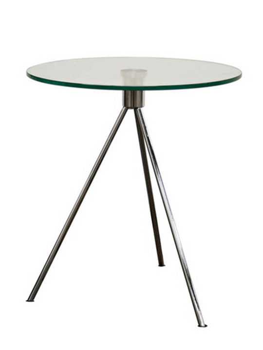 glass chrome side table