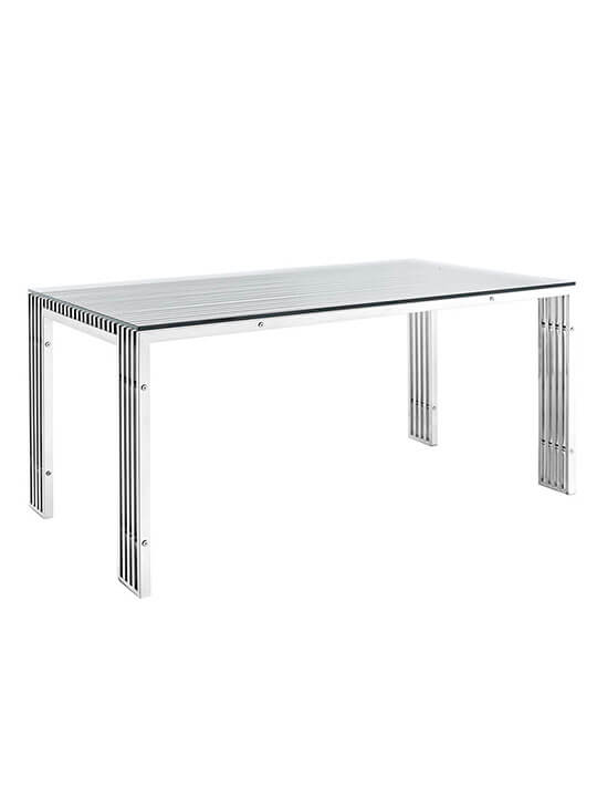 chrome glass dining table