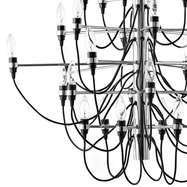black wire chandelier