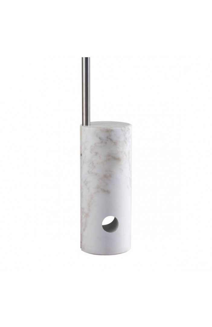 white marble cylinder floor lamp