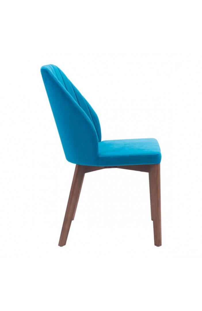 modern blue velvet dining chair