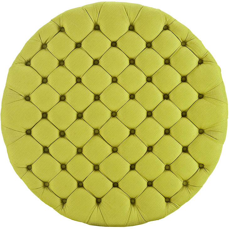 round tufted fabric ottoman lime green 3
