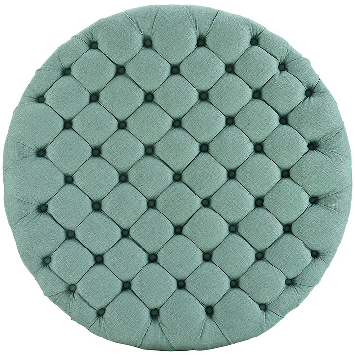 round tufted fabric ottoman mint green 3