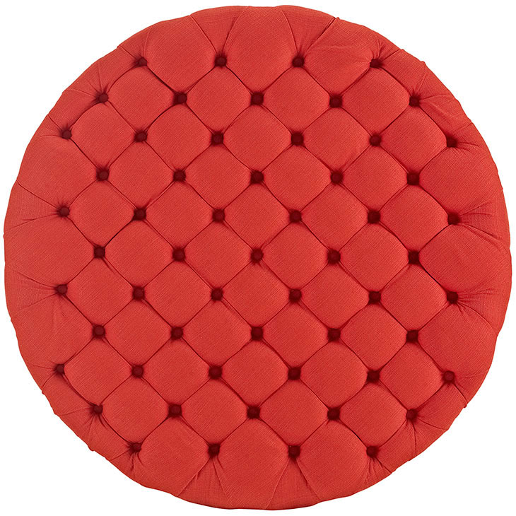 round tufted fabric ottoman red 3