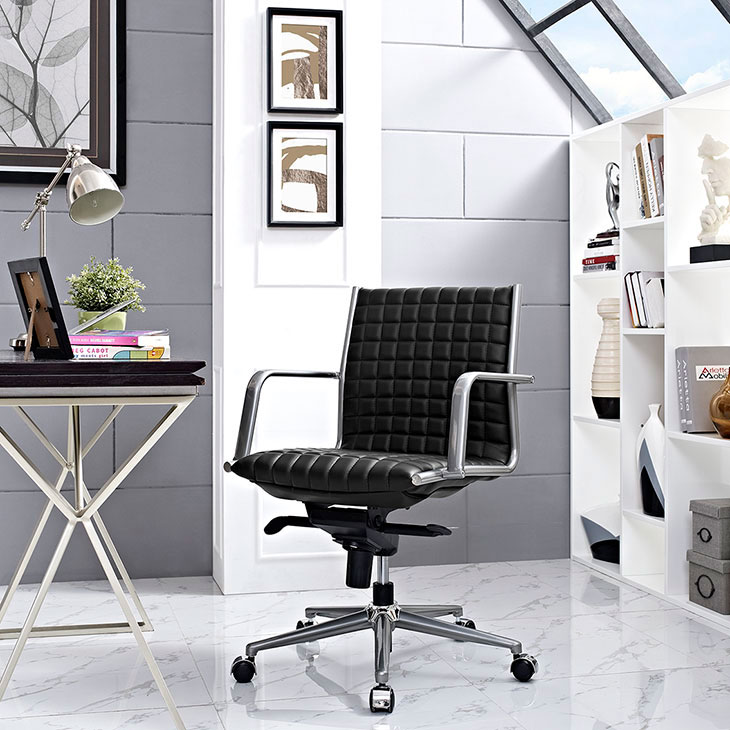 stock mid back office chair black 4