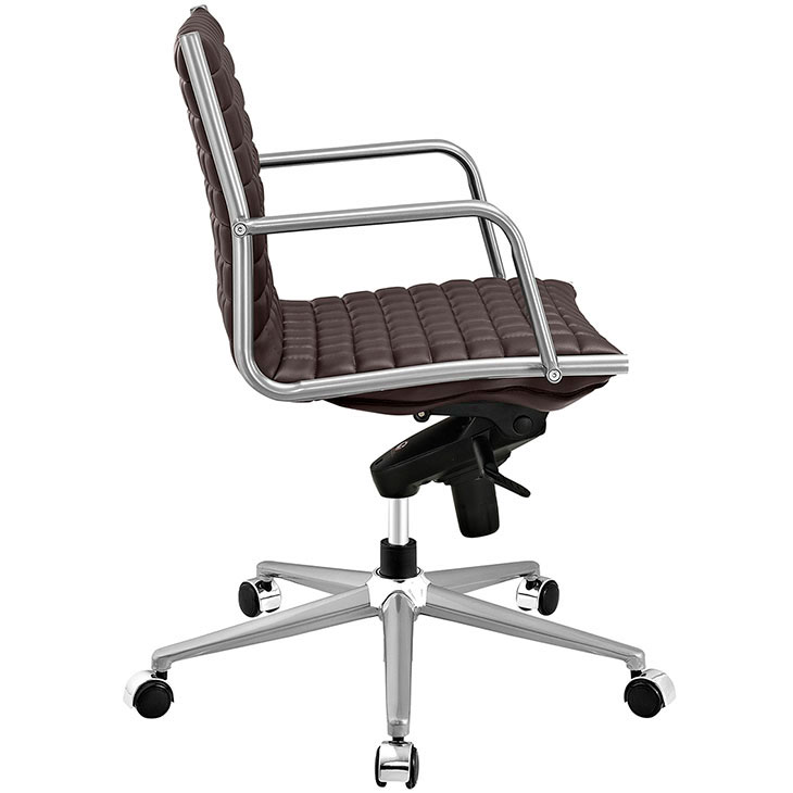 stock mid back office chair brown 2