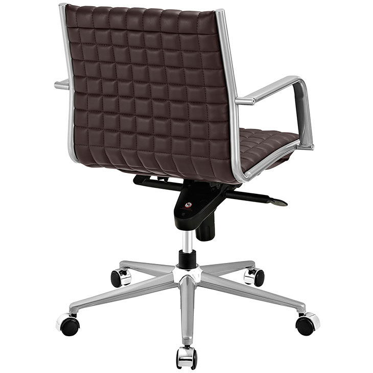 stock mid back office chair brown 3