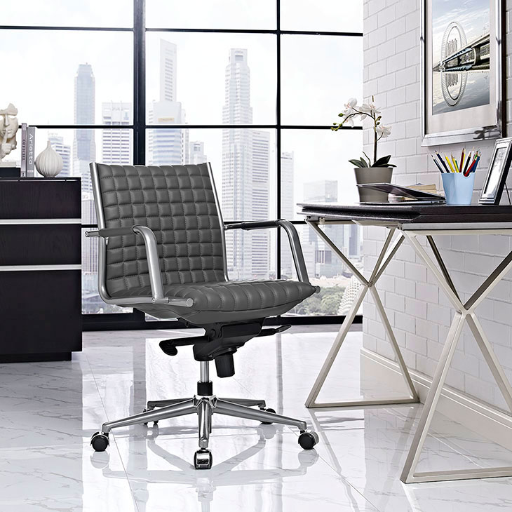 stock mid back office chair gray 4
