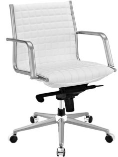 stock mid back office chair white