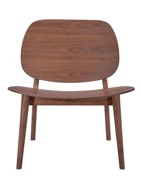 Fleet Walnut Wood Accent Chair