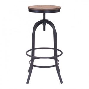 Industrial Wood Swivel Bar Stool | Modern Furniture • Brickell Collection