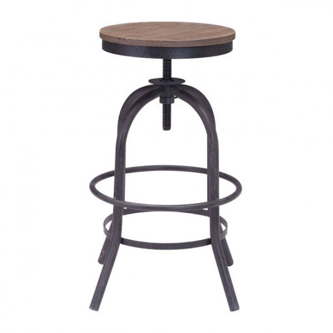 industrial wood swivel counter stool 1