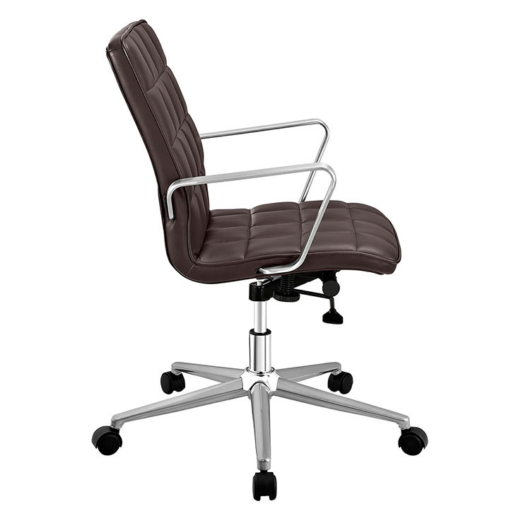 layout mid back office chair brown 1