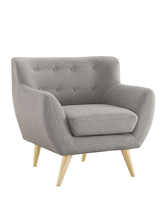 decade upholstered armchair light gray 1