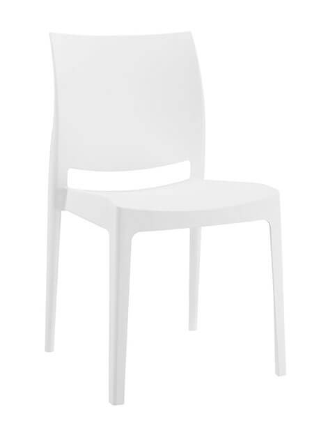 white modern plastic chair
