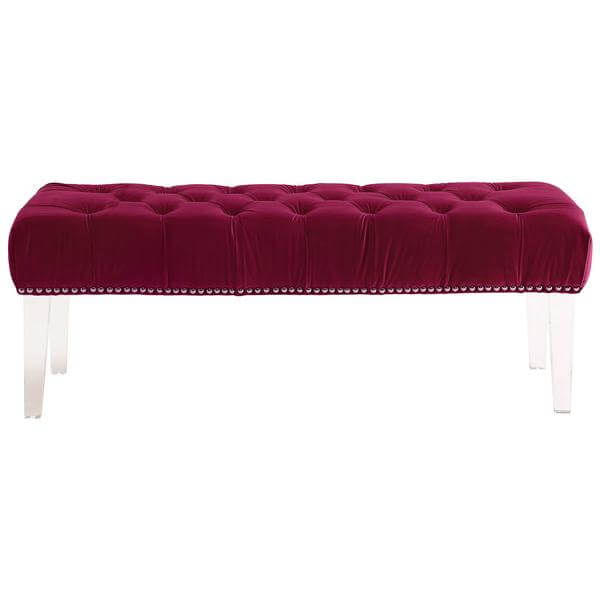 maroon red bench