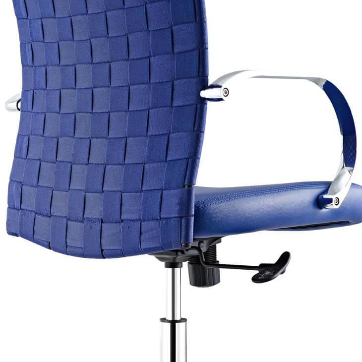 woven office chair blue 4